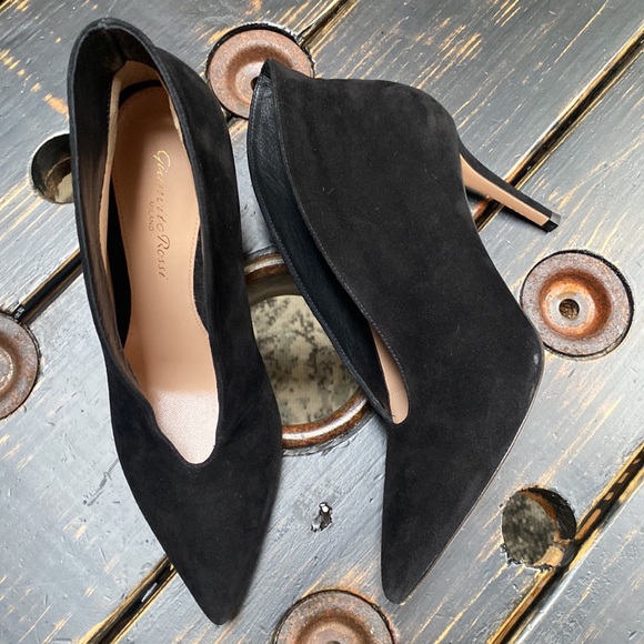 Gianvito Rossi Black Suede Vamp Heels - Size 37 IT - Picture 4 of 17